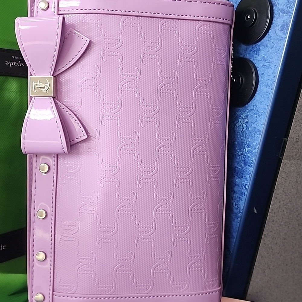 Juicy Couture Crossbody Bag Violet Tulip Logo Embossed Bow Accent New with Tags